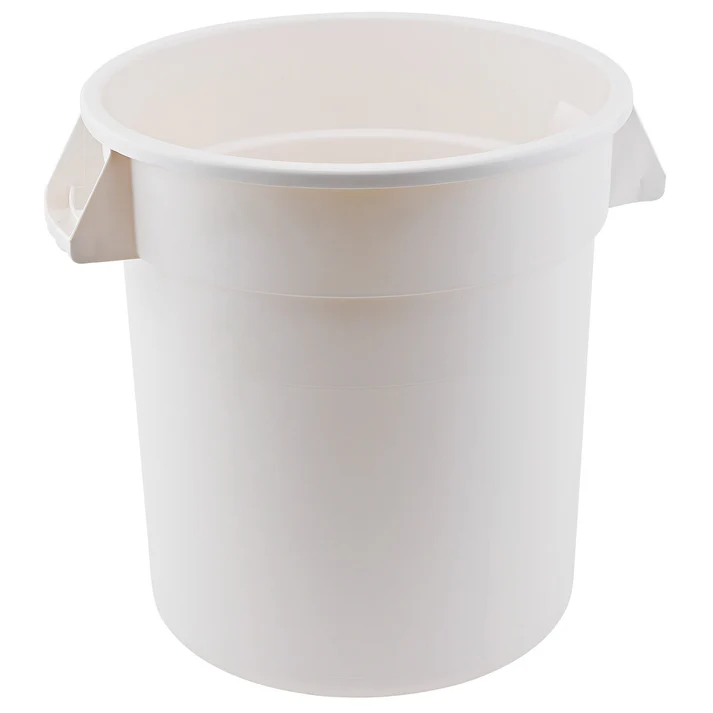 Heavy-Duty Round Trash Can - White, 20 Gallon