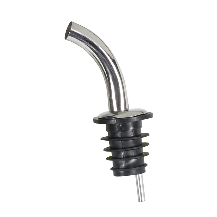 Metal Pourers, Gooseneck Spout, Black Plastic Stopper
