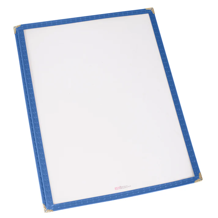 Single Pocket Menu Cover - Blue, 9-5/16 x 12-1/8
