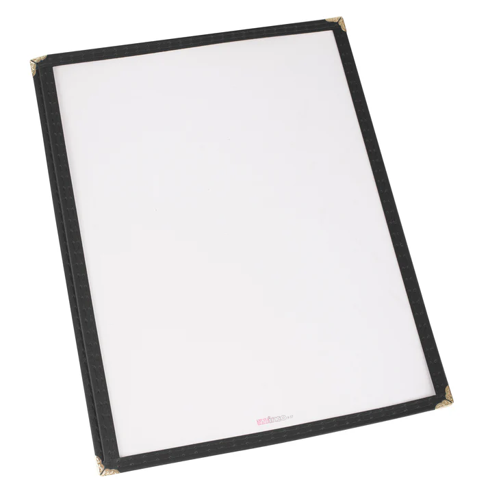 Single Pocket Menu Cover - Black, 9-3/8 x 14-7/8