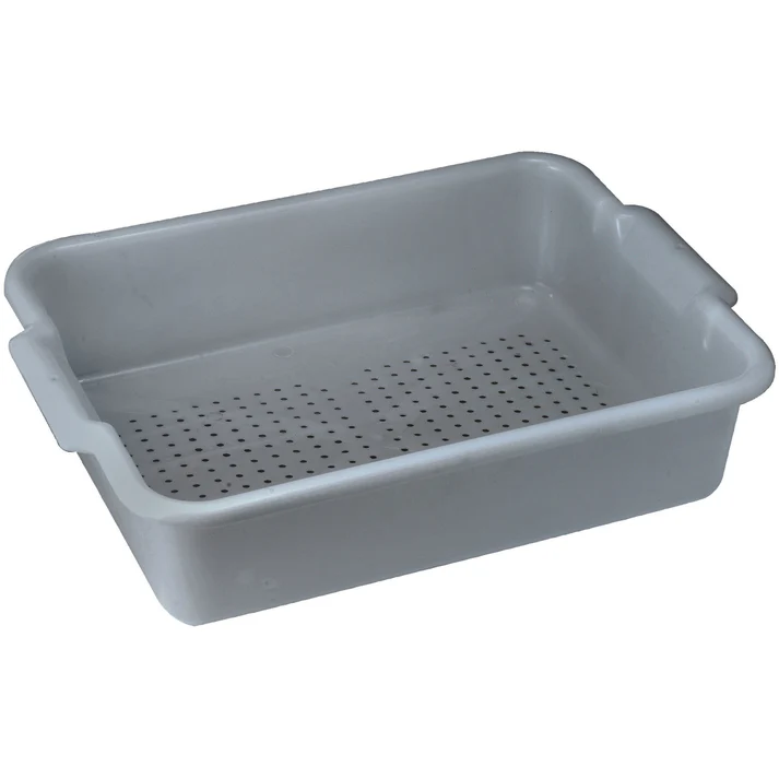 Heavyweight Polypropylene Bus Box, Perforated - Gray