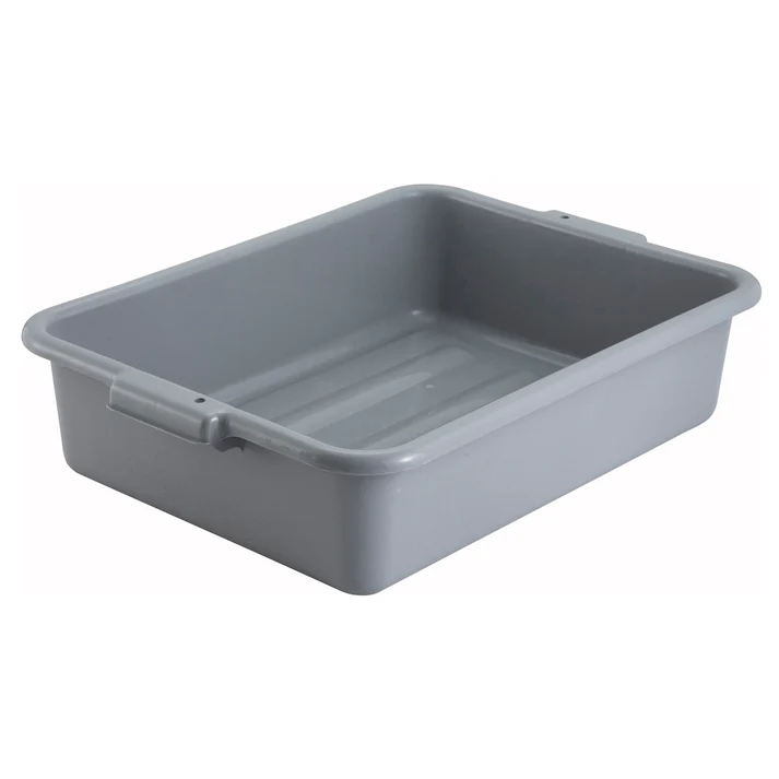  Standard Weight Polypropylene Dish Box, 5" Depth - Gray