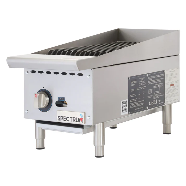 Spectrum Gas Charbroiler, 12" Wide, Natural / LP