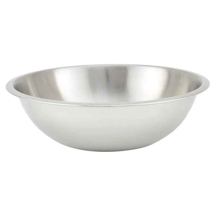 Mixing Bowl, Shallow, Heavy-Duty Stainless Steel, 0.65mm - 5 Quart