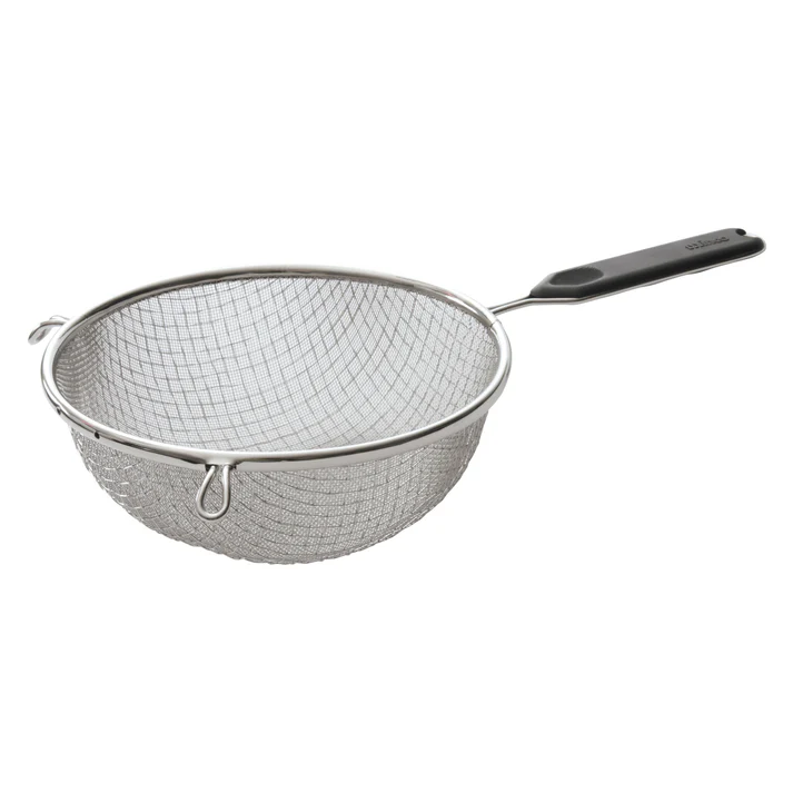 8" Double Medium Mesh Strainer with Plastic Handle