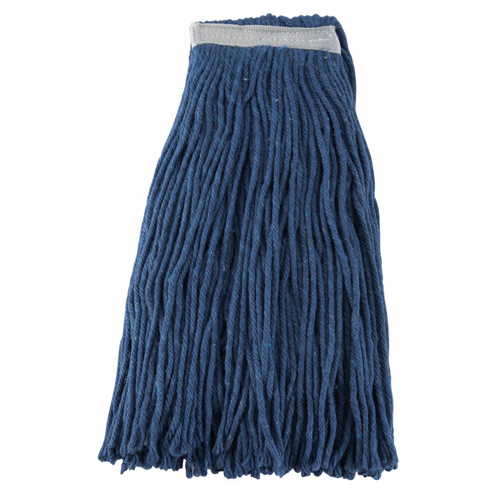 Economy Cotton-Poly Blend Cut-End Wet Mop Head - Blue - 24oz/600g