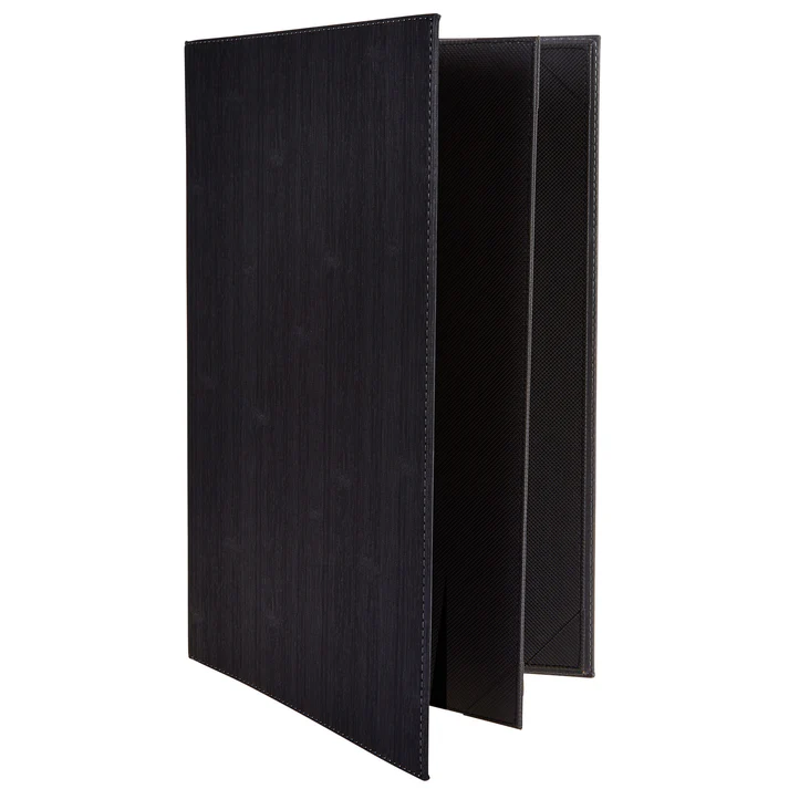 Four-View Menu Cover - Black, 8-1/2" x 14"