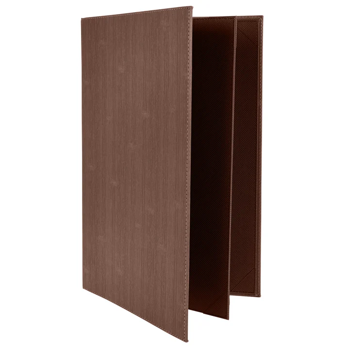 Four-View Menu Cover - Brown, 8-1/2" x 11"