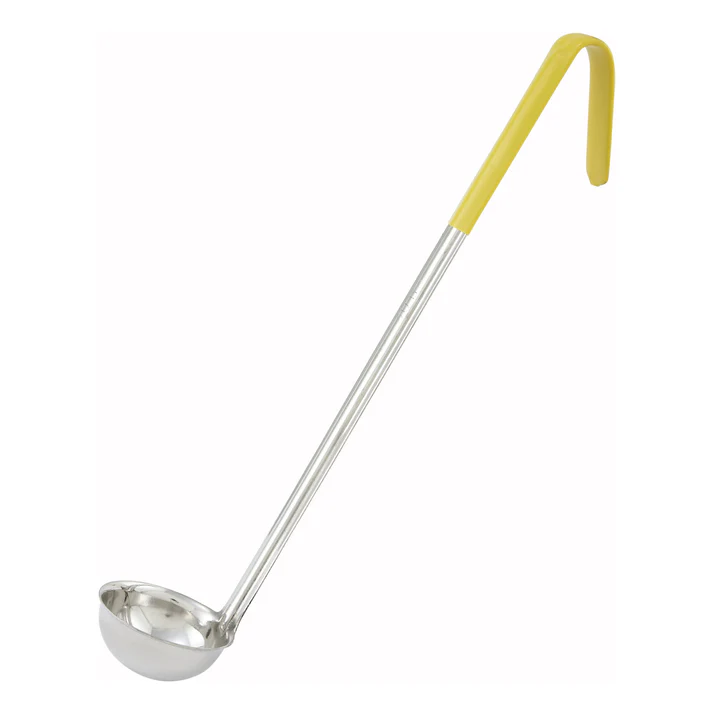 One-Piece Stainless Steel Ladle, Color-Coded Handles - 1 oz