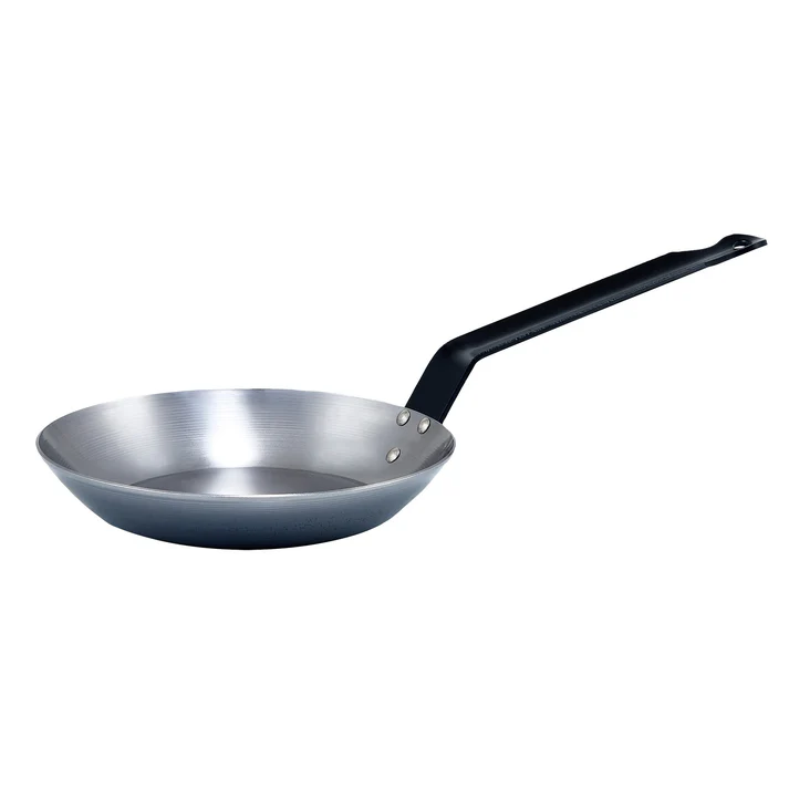 French Style Fry Pan, Polished Carbon Steel (Spain) - 8-5/8"