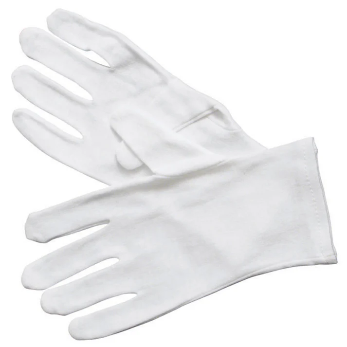 White Cotton Service Gloves - Medium