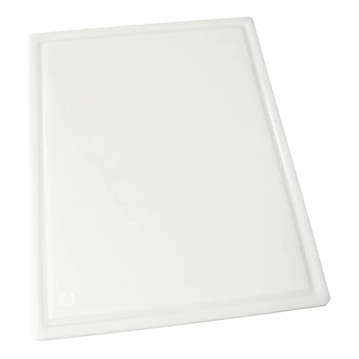 White Cutting Board with Channel - 12 x 18 x 1/2