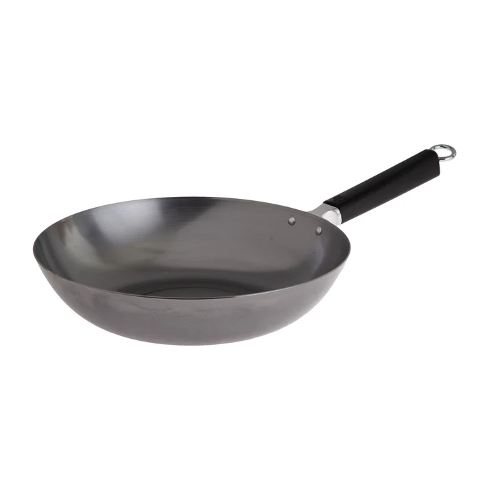 Joyce Chen Uncoated Carbon Steel Stir Fry Pan with Phenolic Handle, 12"