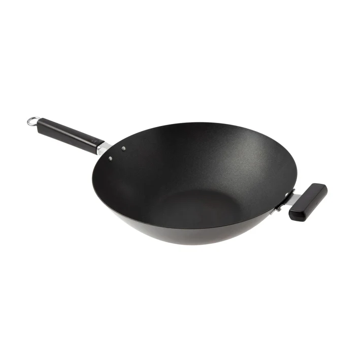 Joyce Chen Nonstick Carbon Steel Flat Bottom Wok with Phenolic Handles, 14"