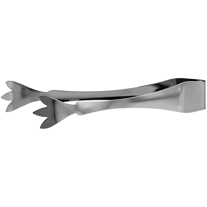 7" Ice Tongs, 3 Prongs, Satin Finish Stainless Steel