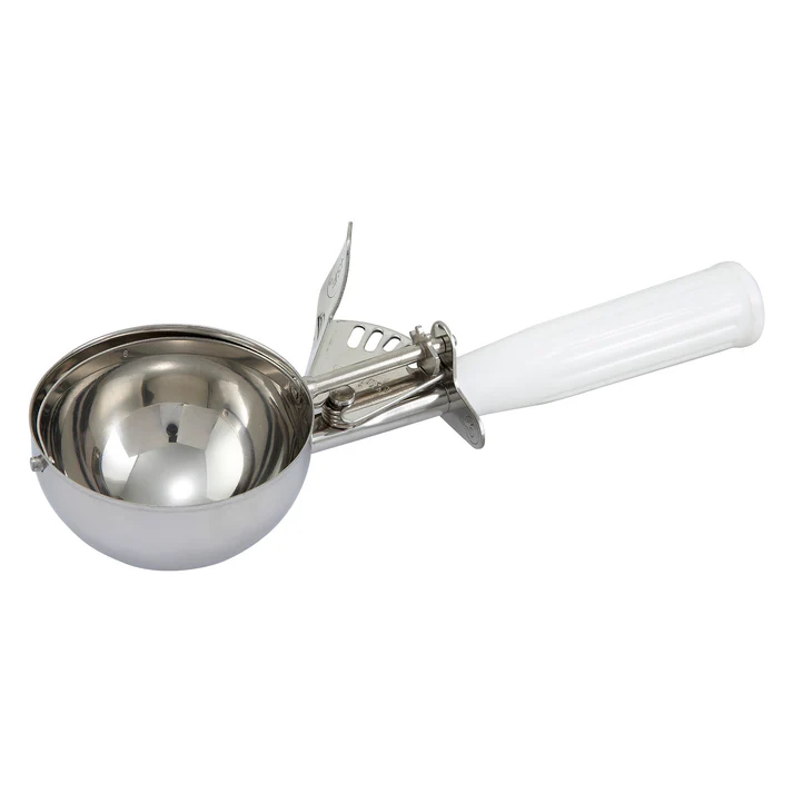 Stainless Steel Thumb Press Disher with Plastic Handle, Size #6