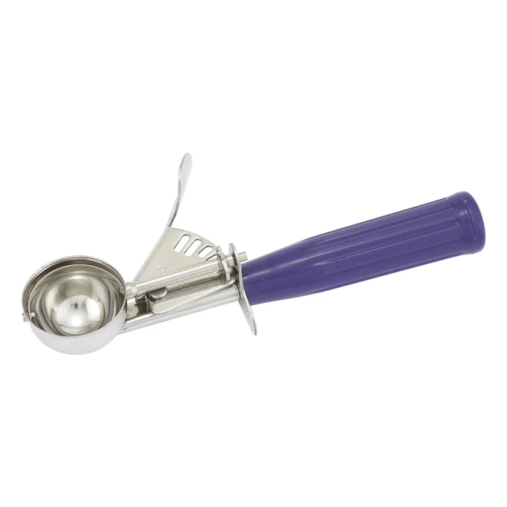 Stainless Steel Thumb Press Disher with Plastic Handle, Size #40