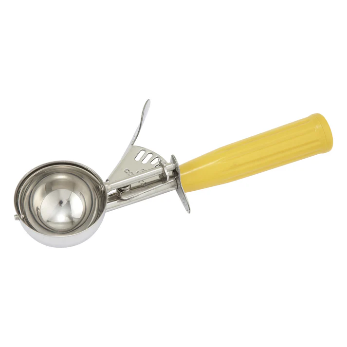 Stainless Steel Thumb Press Disher with Plastic Handle, Size #20
