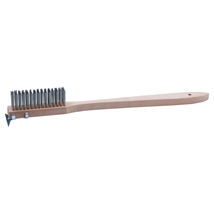 20" Scratch Brush with Wire Bristles and Scraper
