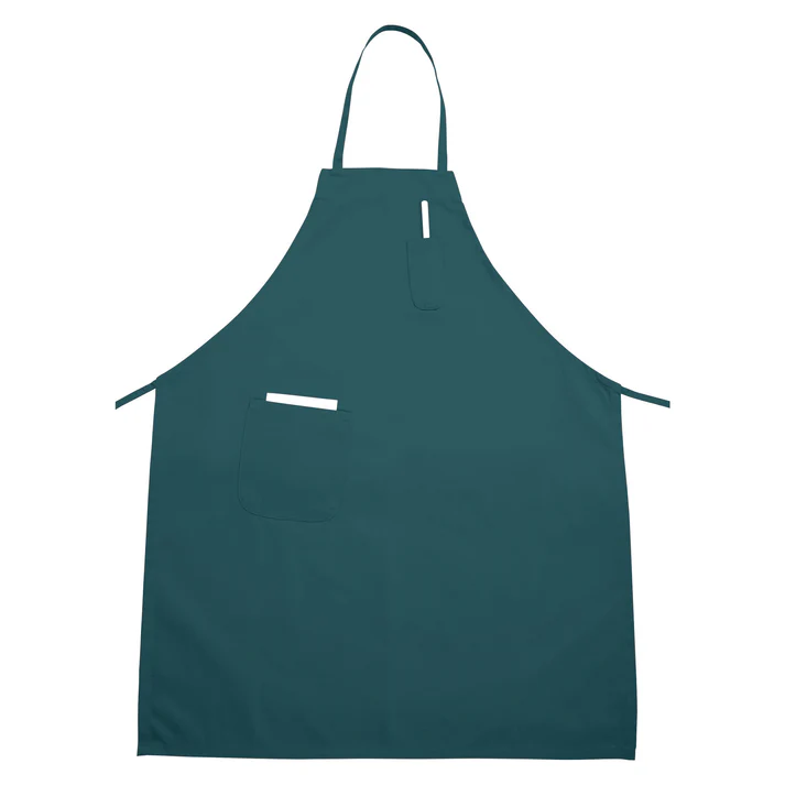 Full-Length Bib Apron with Pockets - Green