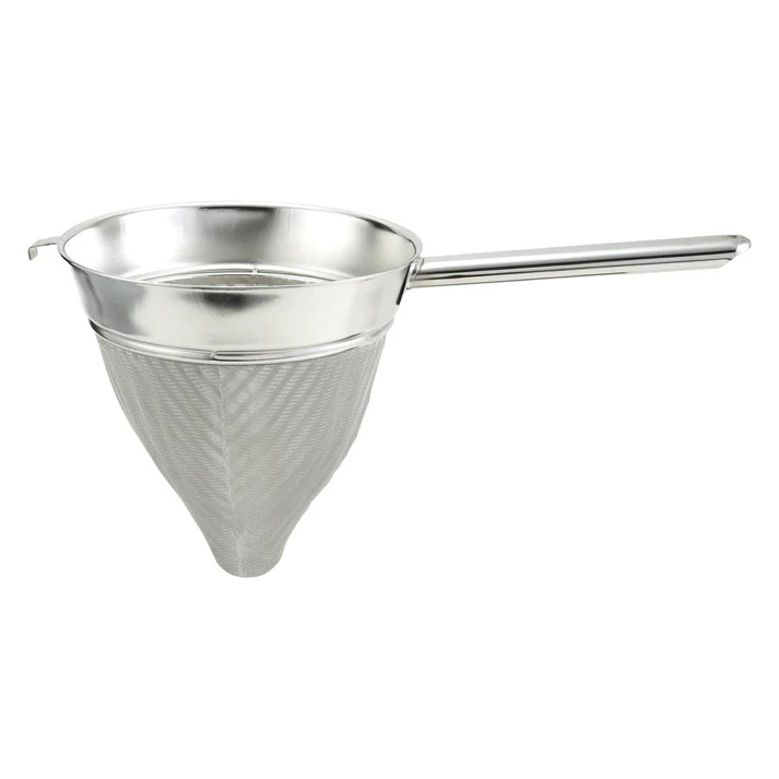 Hollow Handle Stainless Steel Bouillon Strainer with Extra Fine Mesh - 8"
