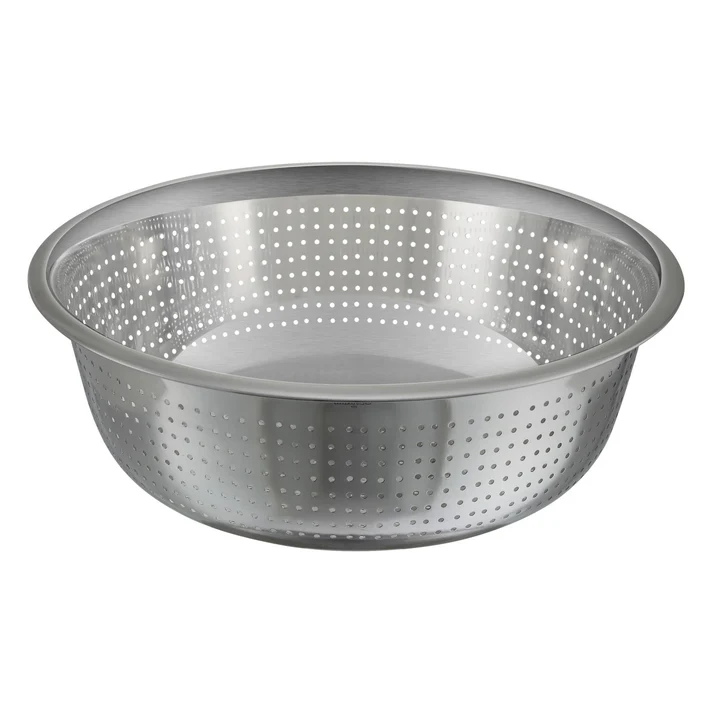 15" Diameter Stainless Steel Chinese-Style Colander with 2.5 mm Drain Holes