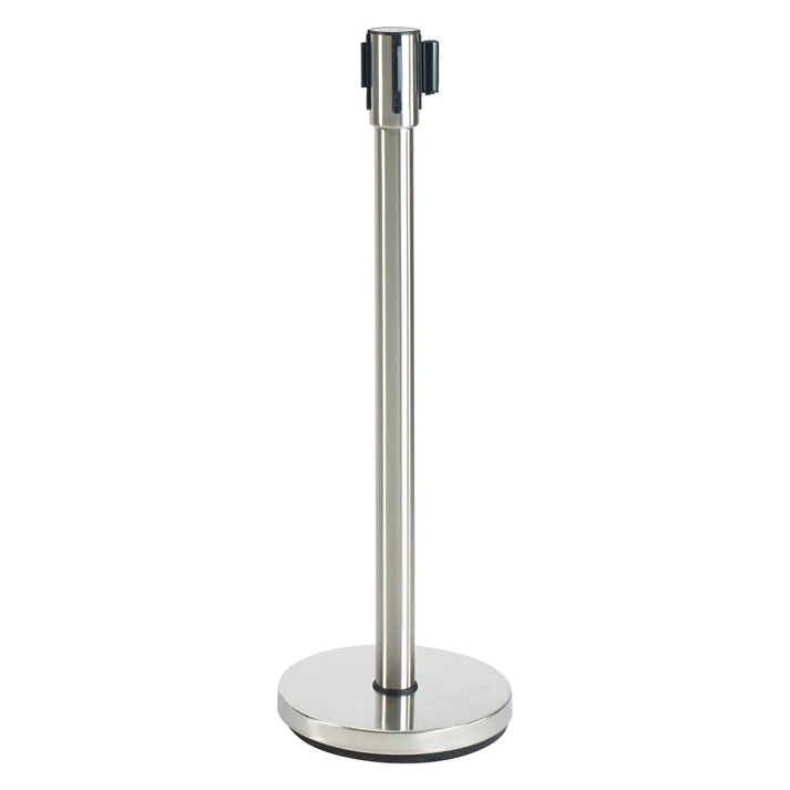 Stanchion Post with Retractable Belt - Stainless