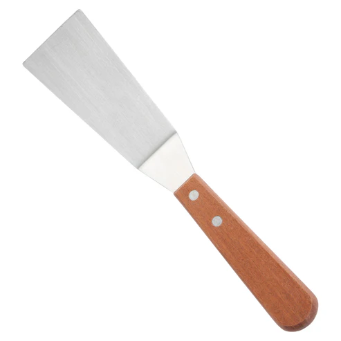 Grill Spatula with Offset, Wooden Handle, 4-1/4" x 2-3/16" Blade