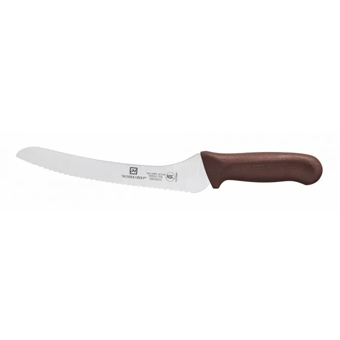 Bread Knife, 9" Blade, Brown Polypropylene Handles, German Steel, NSF
