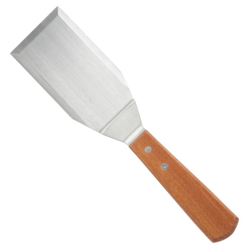 Hamburger Turner with Offset, Wooden Handle, 5-1/8" x 2-7/8" Blade