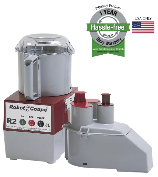 Robot Coupe  Combination Food Processor with 3 Qt. / 3 Liter Gray Bowl, Continuous Feed & 2 Discs - 1 hp