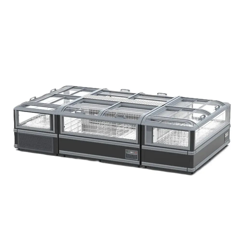 Asia Style Transparent Island Freezer