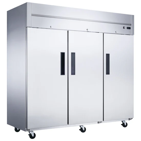 Commercial 3-Door Top Mount Refrigerator in Stainless Steel
