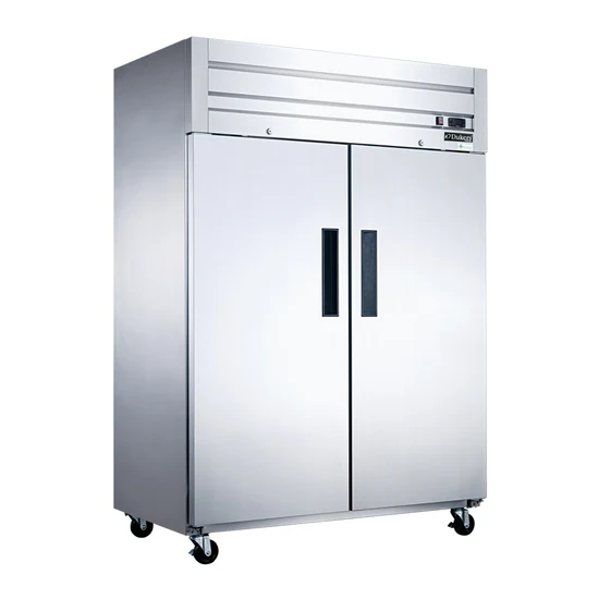 Commercial 2-Door Top Mount Freezer in Stainless Steel