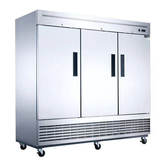 3-Door Commercial Refrigerator in Stainless Steel