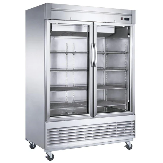 Bottom Mount Glass 2-Door Commercial Reach-in Freezer