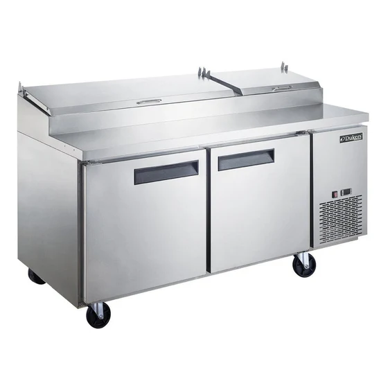 Commercial 2-Door Pizza Prep Table Refrigerator