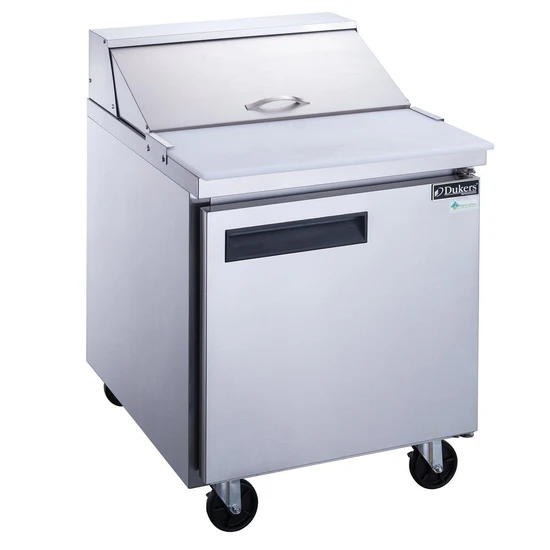 1-Door Commercial Food Prep Table Refrigerator in Stainless Steel