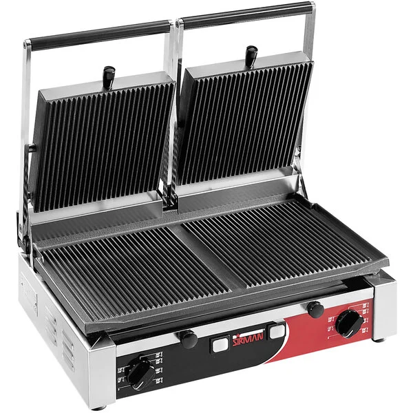 Sirman Double Panini Grill w/ Grooved Plates 