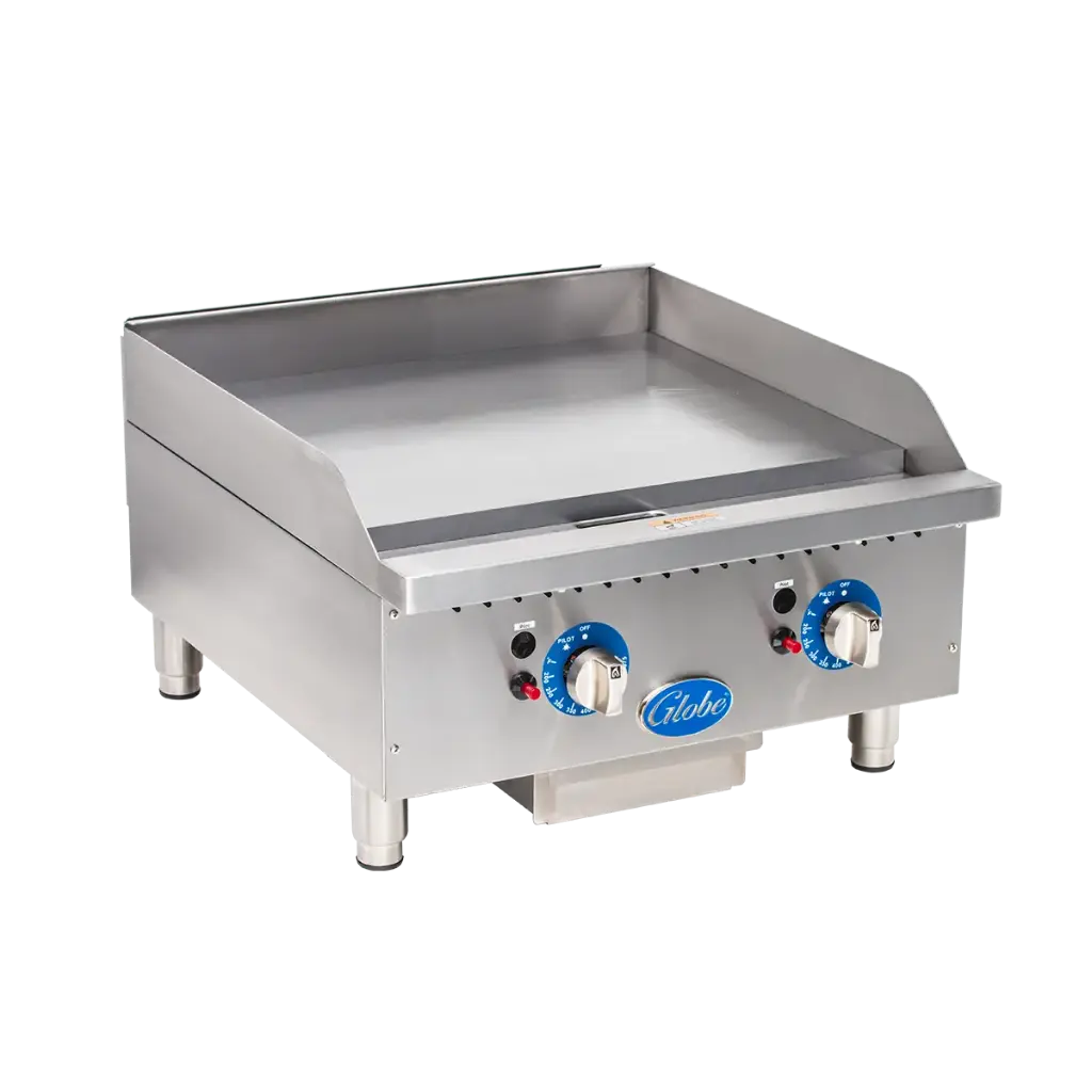 Globe GG24TG 24" Counter Top Natural Gas Griddle w/ Thermostatic Controls