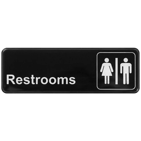 Information Signs, 9"W x 3"H - SGN-313 - Restrooms