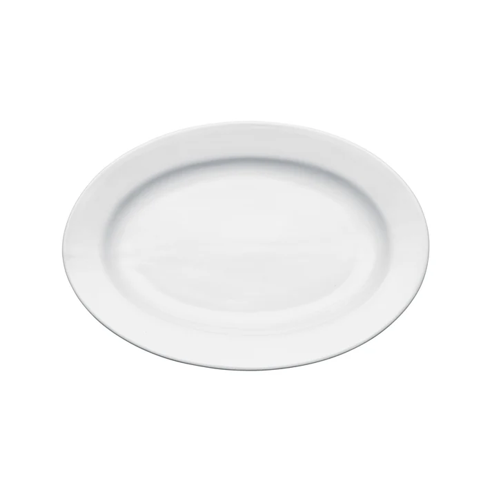 Birkhall Oval Platter With Rolled Edge, White Porcelain, + / 7" L