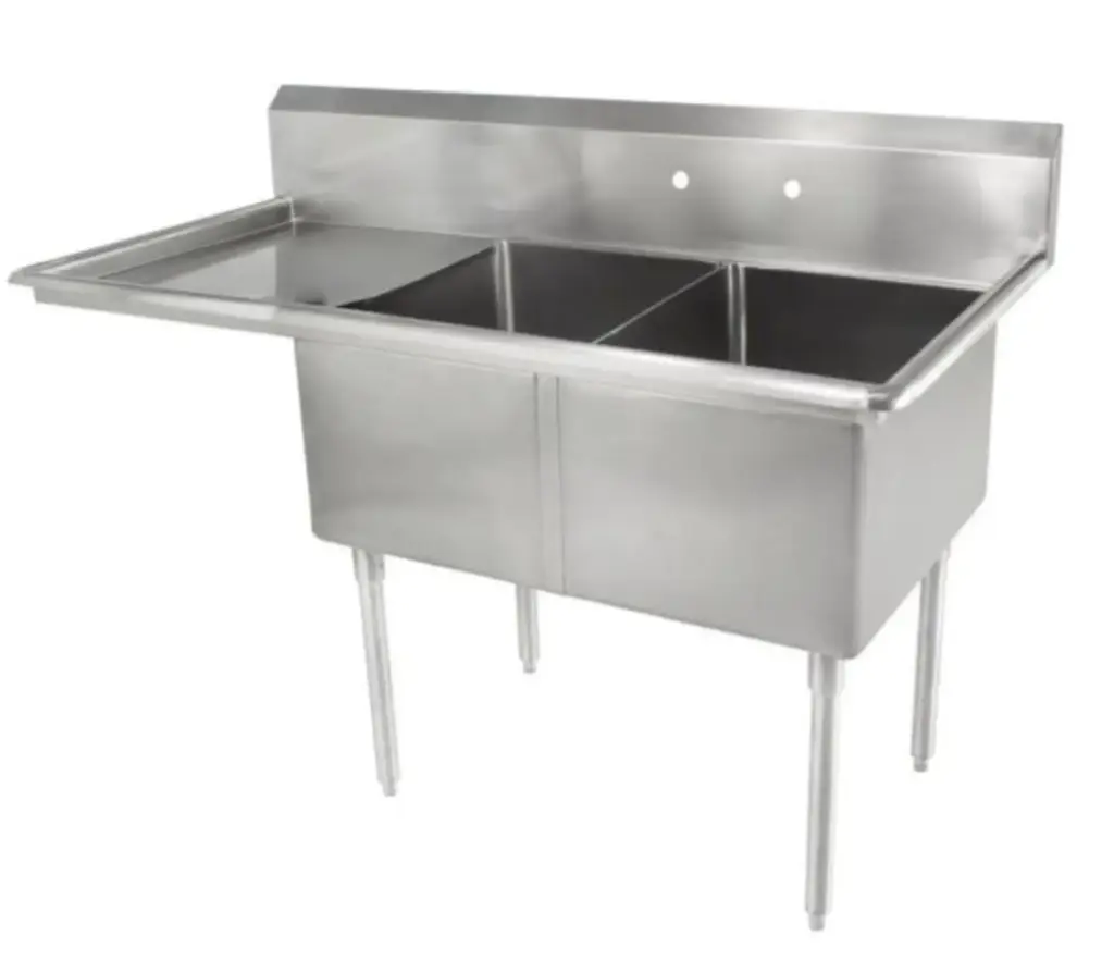 L&J LJ1216-2L 39" 2 Compartment Sink / Left Drainboard