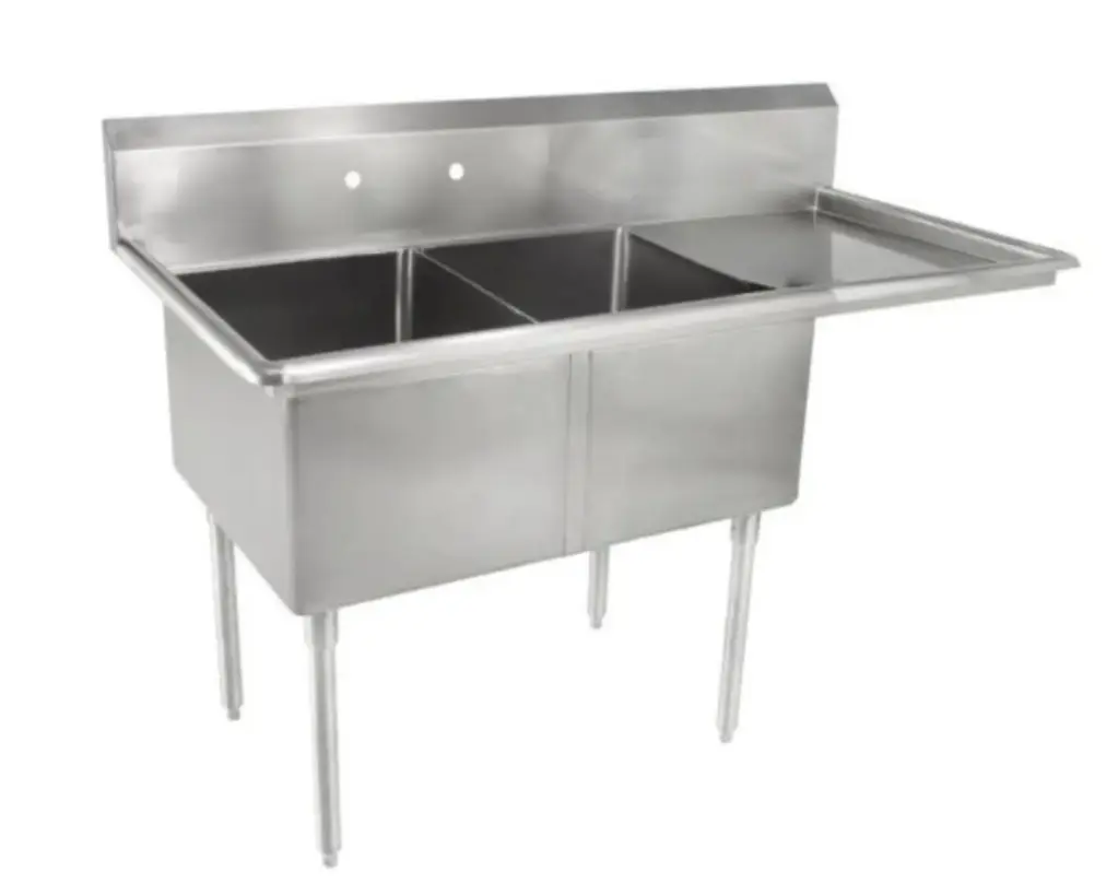 L&J LJ1416-2R 45" 2 Compartment Sinks  / Right Drainboard