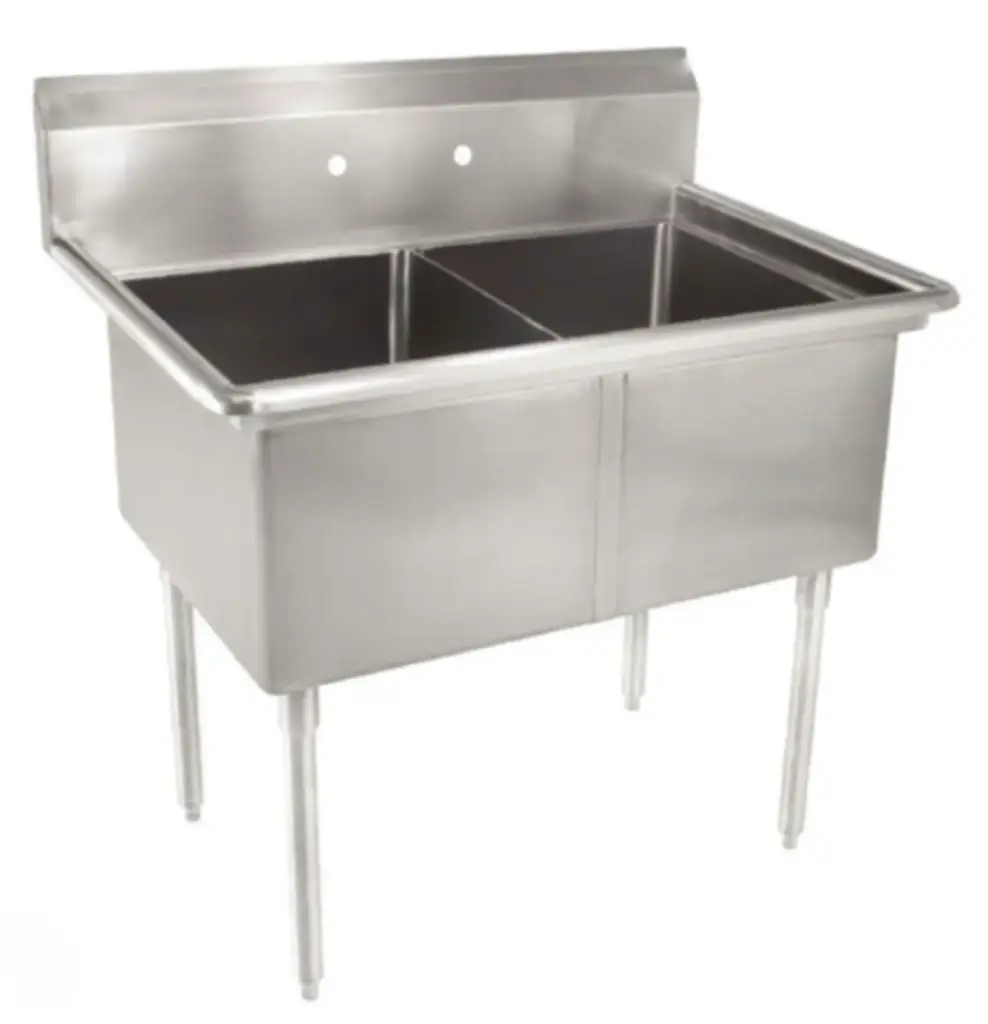 L&J LJ1824-2 41" 2 Compartment Sink / No Drainboard