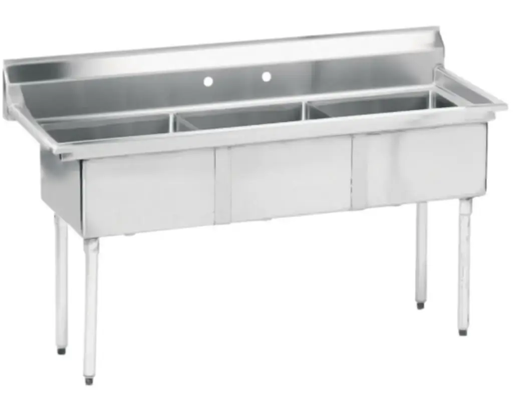 L&J LJ1216-3 41" 3 Compartment Sink / No Drainboard