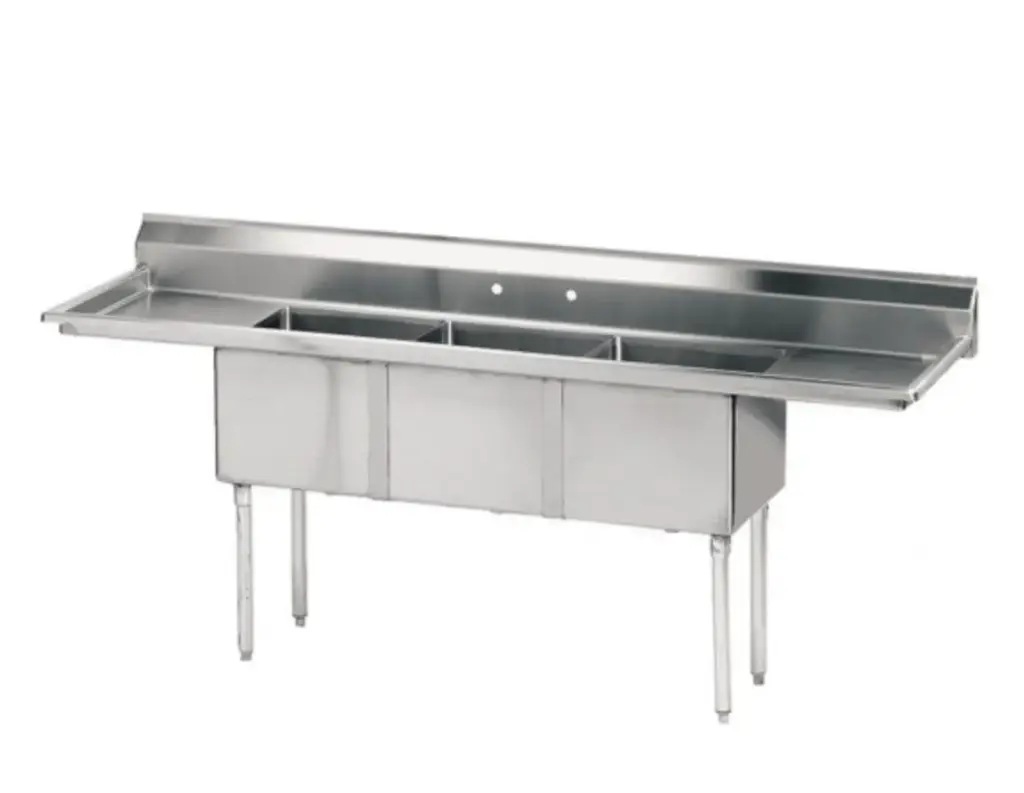 L&J LJ1216-1RL 36" 1 Compartment Sink / 2 Side Drainboards
