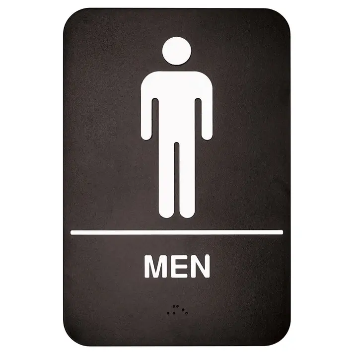 Information Signs with Braille 6" x 9" / Men