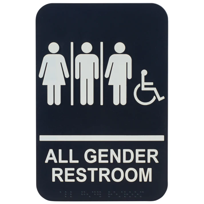Information Signs with Braille 6" x 9" / All Gender/Accessible