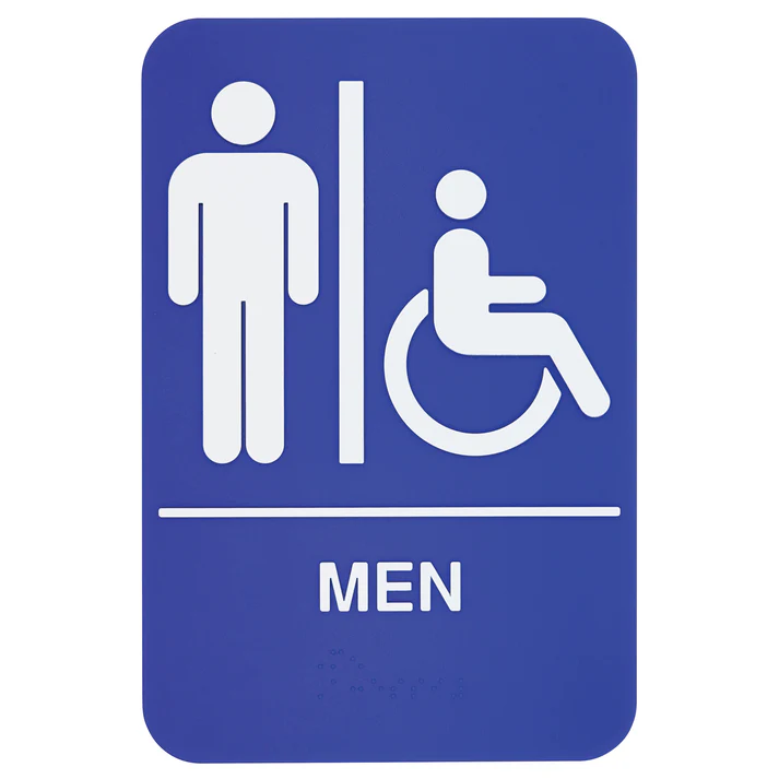Information Signs with Braille 6" x 9" / Men/Accessible